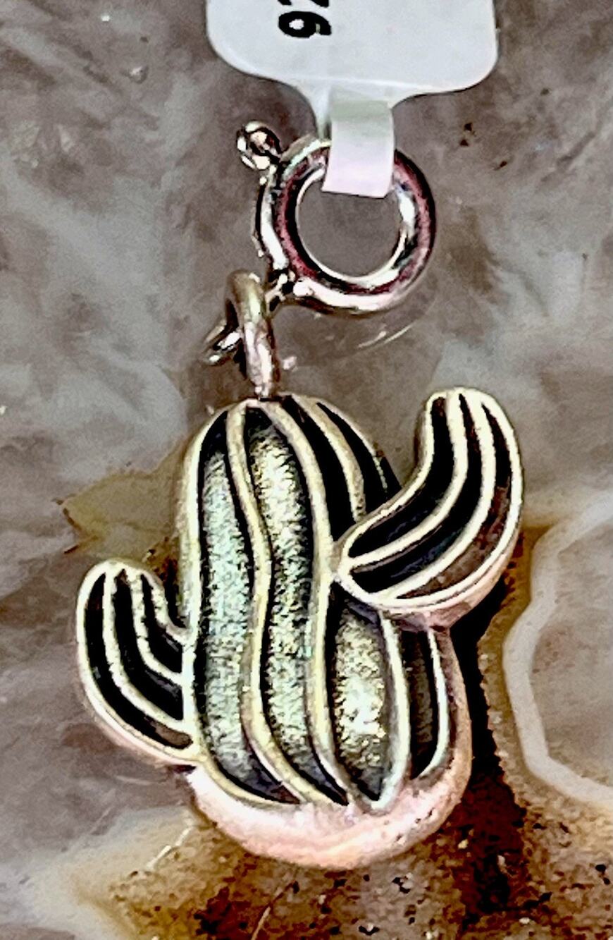 Southwestern Sterling Silver Saguaro Cactus Charm Pendant Dangle 1.6g NEW